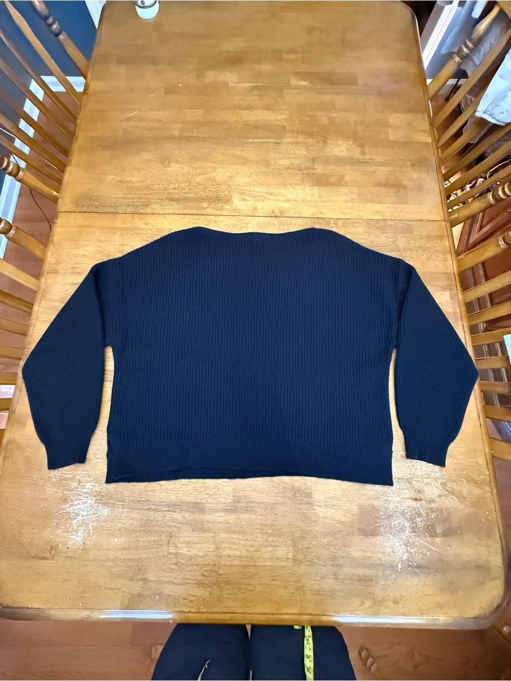 J. Crew Heavyweight Black Ribbed V-Neck Cashmere Sweater XL